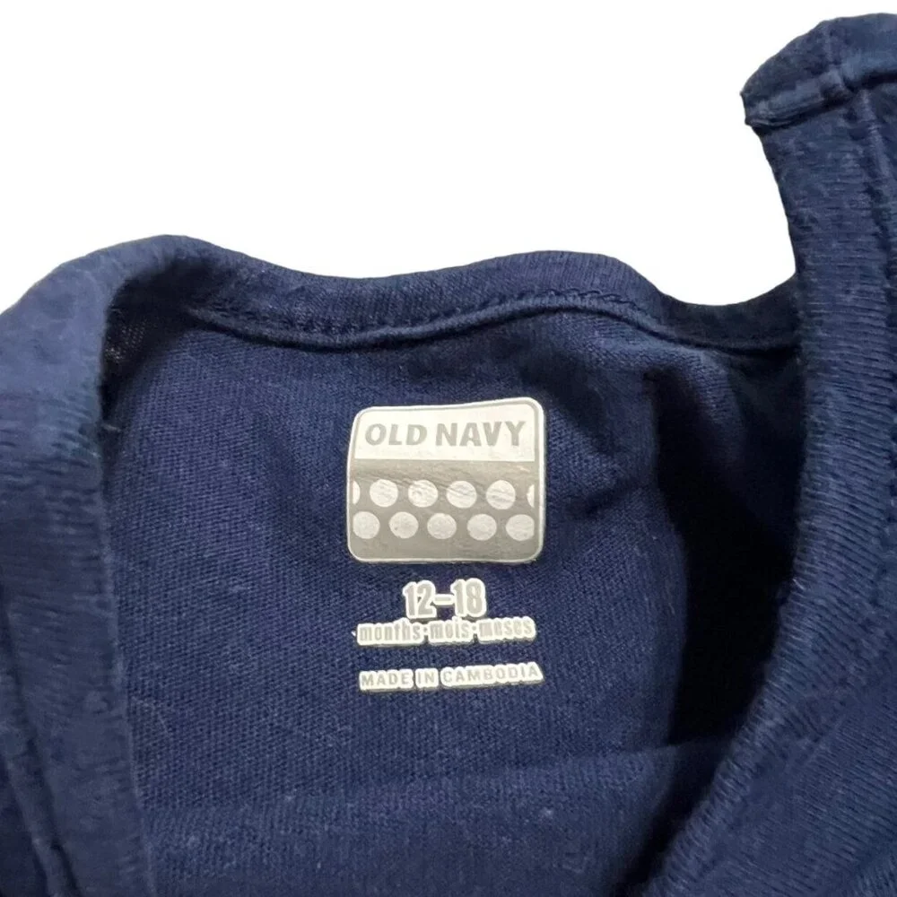 Old Navy 12-18m Navy & Pink Dress